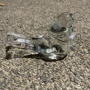 Vintage Clear Glass Dove Bird Figurine Paperweight